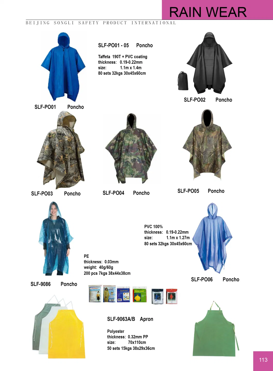 Slf-FL02 Rain Wear Raincoat Waterproof PVC Rain Wear