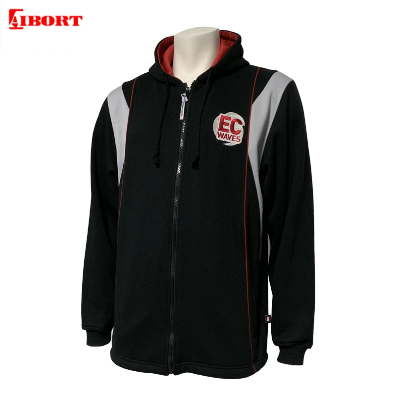 Aibort High Quality Custom Teamwear Polyester/Cotton Striped Hoodies Sweatshirt