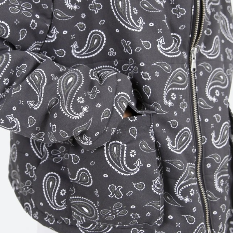 Lulusen Custom Vintage Wash Paisley Man Cropped Printed Winter Jacket Men&prime;s Down Coat