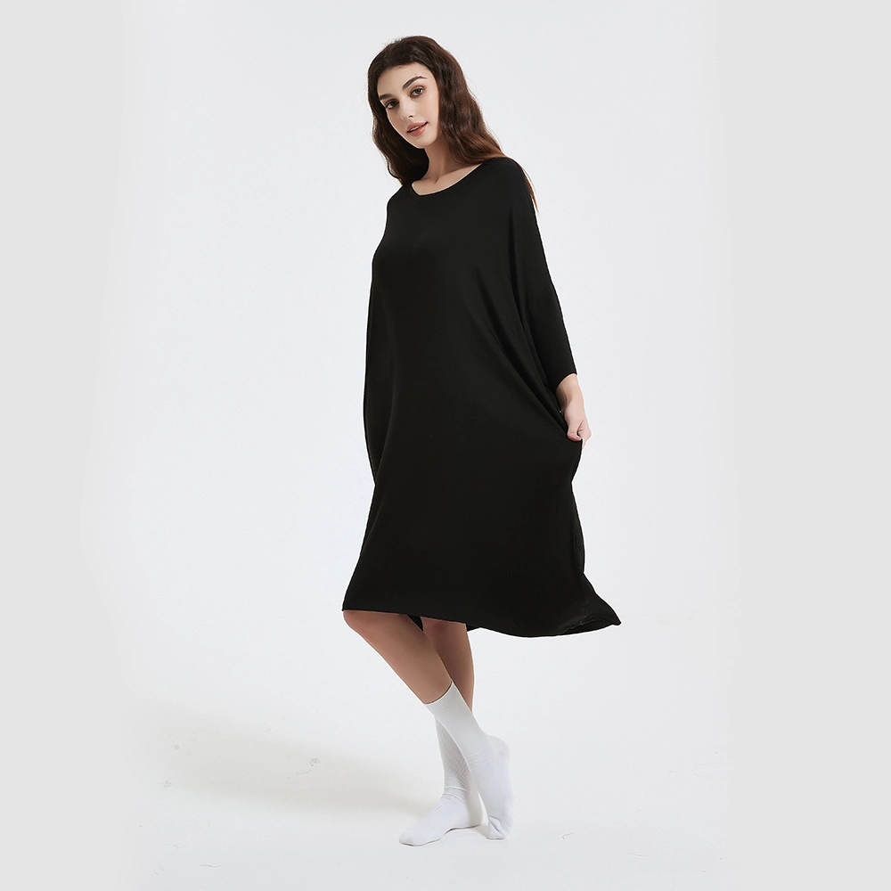 Original Factory Soft Bamboo Pajamas Long Sleeve Night Oversize T-Shirt Comfortable Sleepwear Sleep Dress Sleep Tee