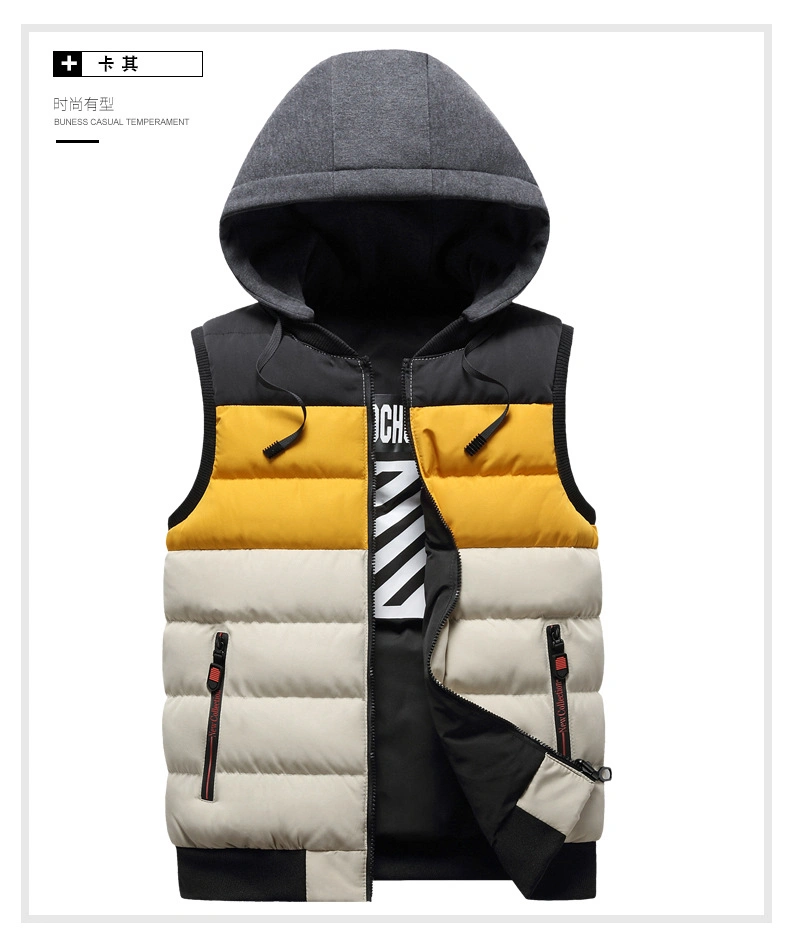 Wholesale Down-Like Padding Vest for Winter Sleeveless Jacket Hoodies Style