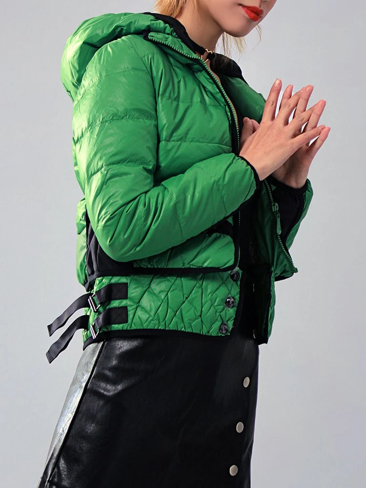 New Women Lightweight Down Jacket Short Hooded Fashion Stand-up Collar Jacket