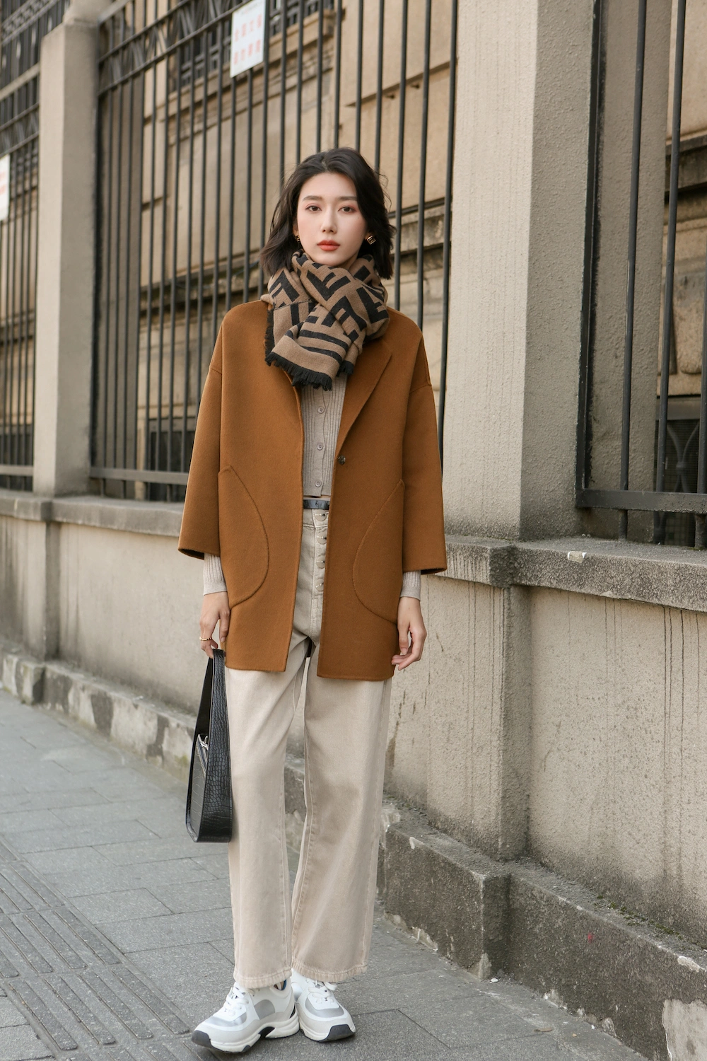 Elegant Cashmere Solid Casual Wool Women Woolen Coat