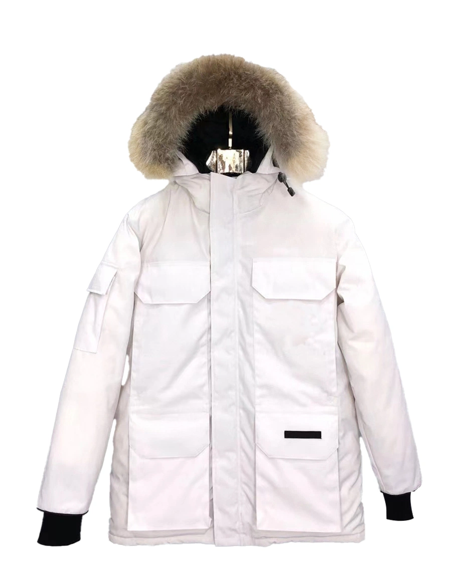 Men Womens Winter Outdoor Leisure Sports Down Jacket White Duck Windproof Long Parker Jacket Fur Collar Cap Warm Real Wolf Fur Designer Stylish Classic Coat