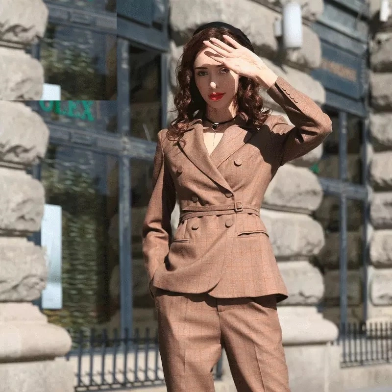 Women&prime;s Suit Long Sleeve Formal Notch Lapel Button Down Blazer Pockets Jacket