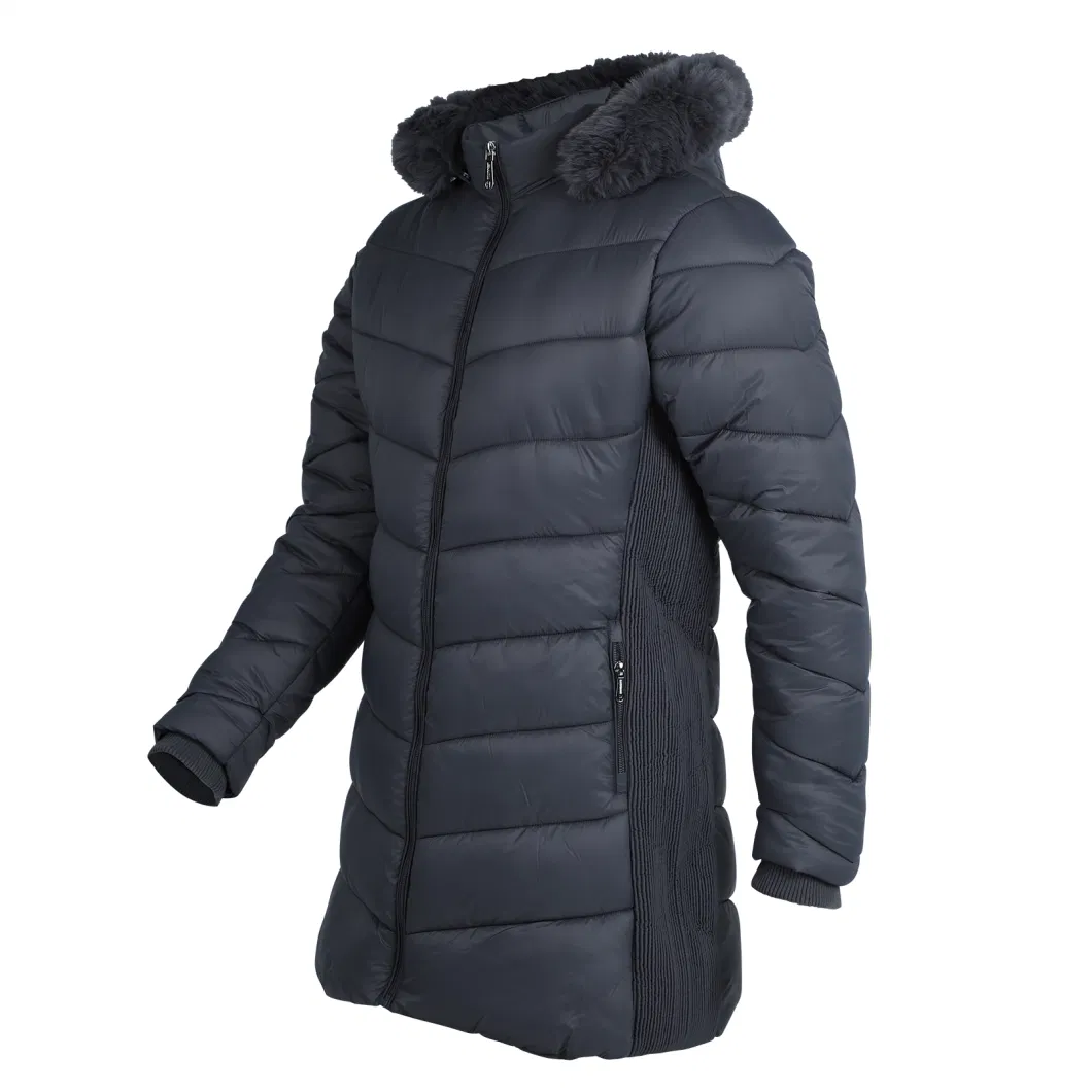 Women&prime; S Ultralight Fake Down Jacket Parka Long Winter Outdoor Coat