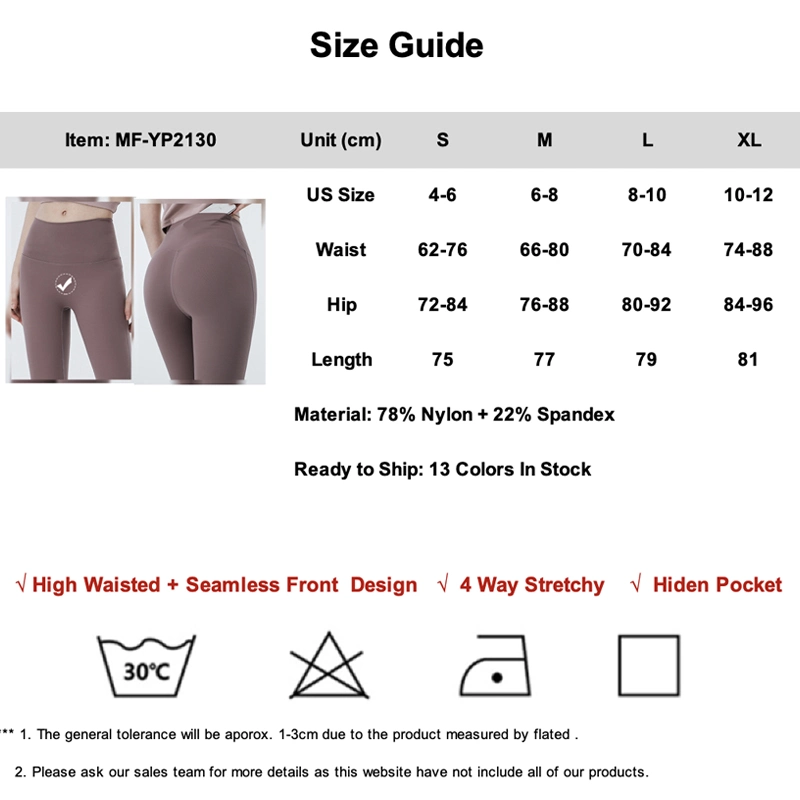 Solid Color Slimming Seamless Front Design High Waist Ultra Soft Lightweight Capris Wide Waistband Yoga Pants with Hidden Pocket