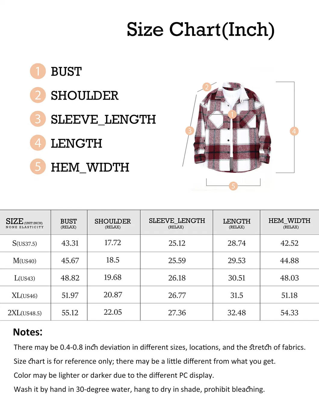 Custom Men&prime; S Long Sleeve Flannel Plaid Shirts Casual Button Down Shacket Jackets for Men