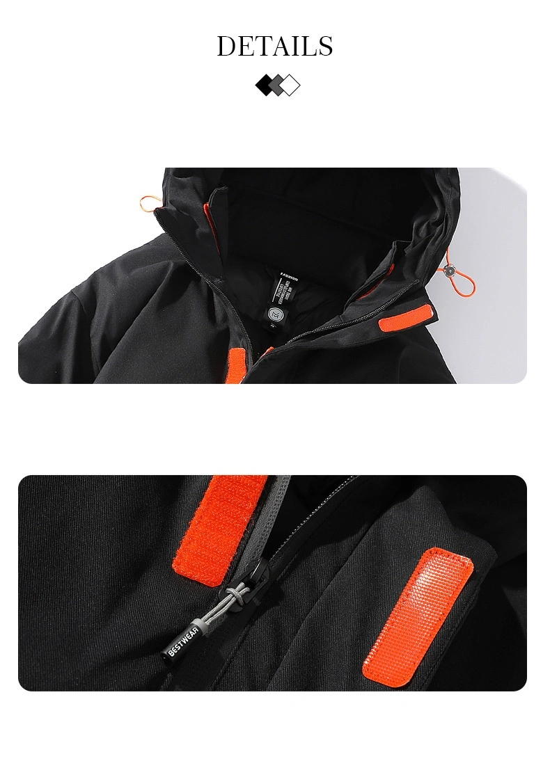 Custom Logo Heatsealed Cropped Down Jackets Men Sportswear Winter Down Bomber Coats Zipper Pockets Warm Solid Casual Jacket