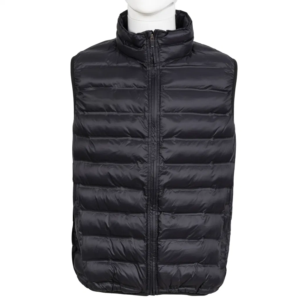 Men Ultra Light Weight Sleeveless Jackets Ultra Sonic Hot Pressed Pattern Padded Quilted Fake Down Vest Puffer Vest