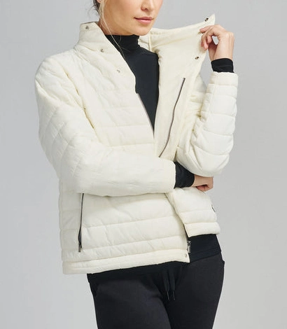 High Collar Full Zipper Short Puffer Outerwear Casual Down Jacket for Women