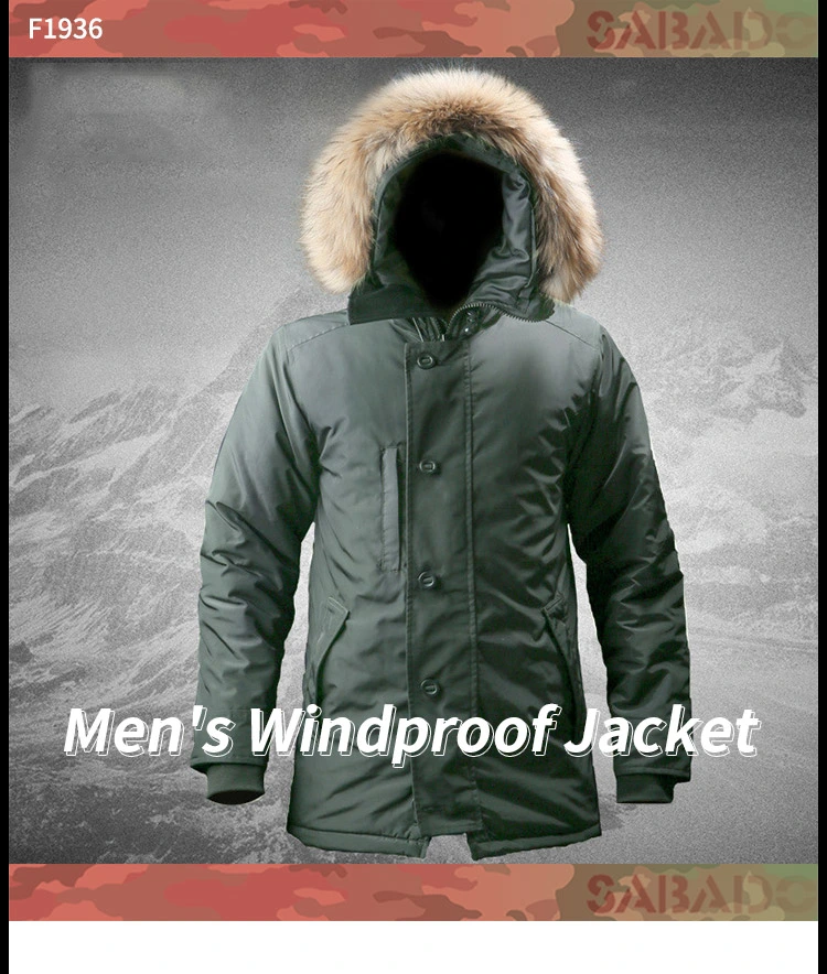 Sabado Outdoor Windproof Military Coats Custom Long Puffer Winter Mens Tactical Down Jacket