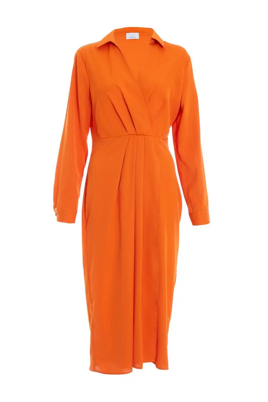 Custom Women Casual Street Orange Shirt MIDI Dress