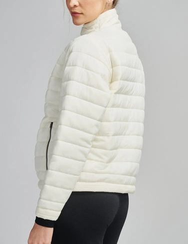 High Collar Full Zipper Short Puffer Outerwear Casual Down Jacket for Women