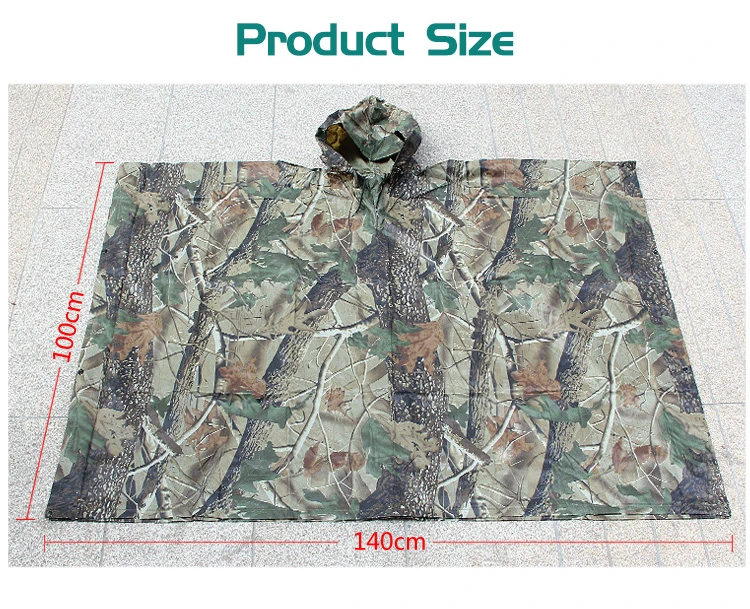 Tactical Wholesale Multi-Purpose Light Weight Multicam Polyester Military Raincoat Waterproof Poncho Camouflage Army Rainwear