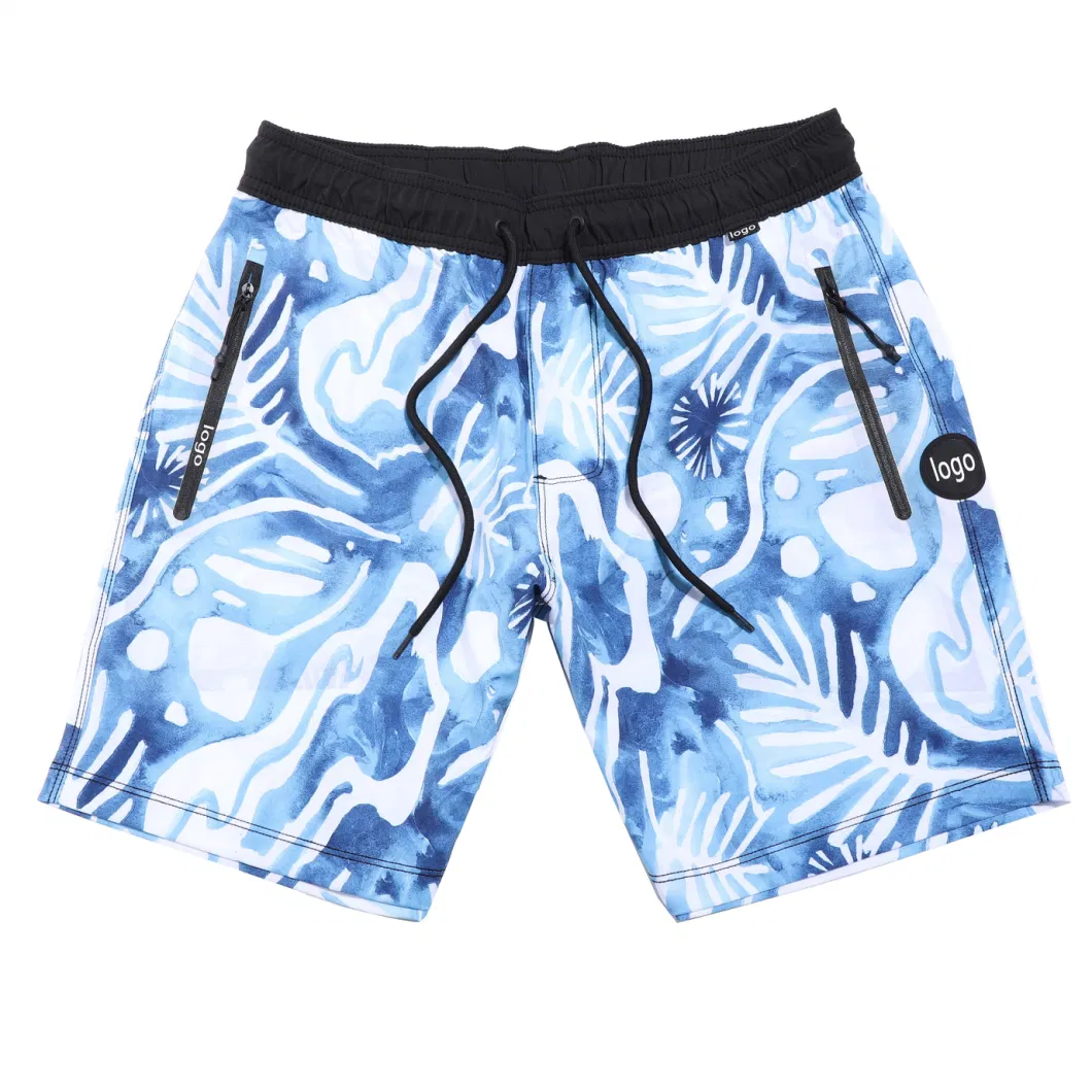 Factory Direct Supply Mens Swim Trunks Fitness Surf Beach Shorts Gym Sports Shorts Elastic Waist Short Custom Logo