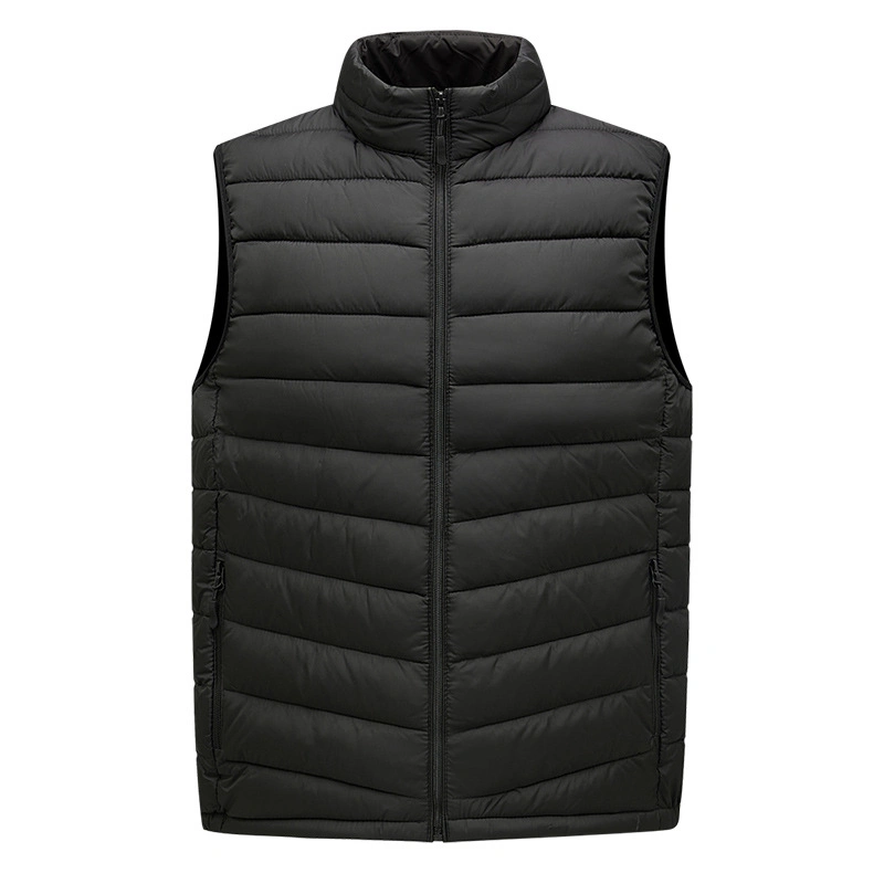 Men&prime;s Down Cotton Vest Jacket with Detachable Hat and Sleeveless Vest Jacket