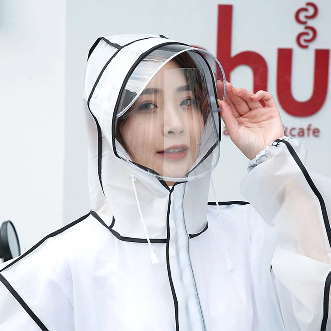 Outdoor Waterproof Raincoat Rainwear Rain Jacket Transparent Women Rain Coat with Hood