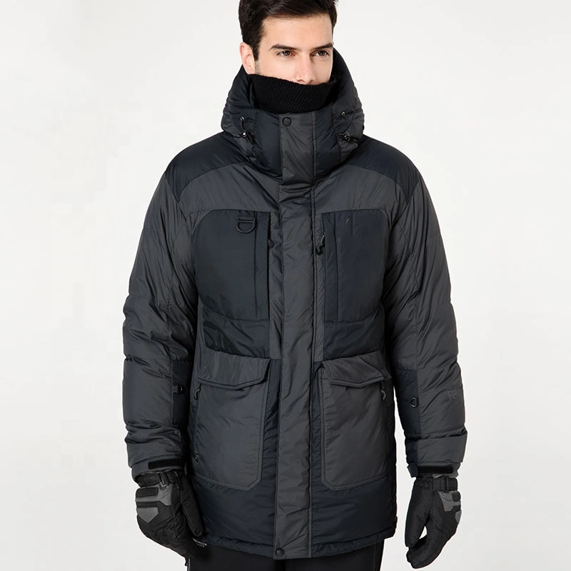 Long Fashion Winter Padded Outdoor Man Jacket with Hood