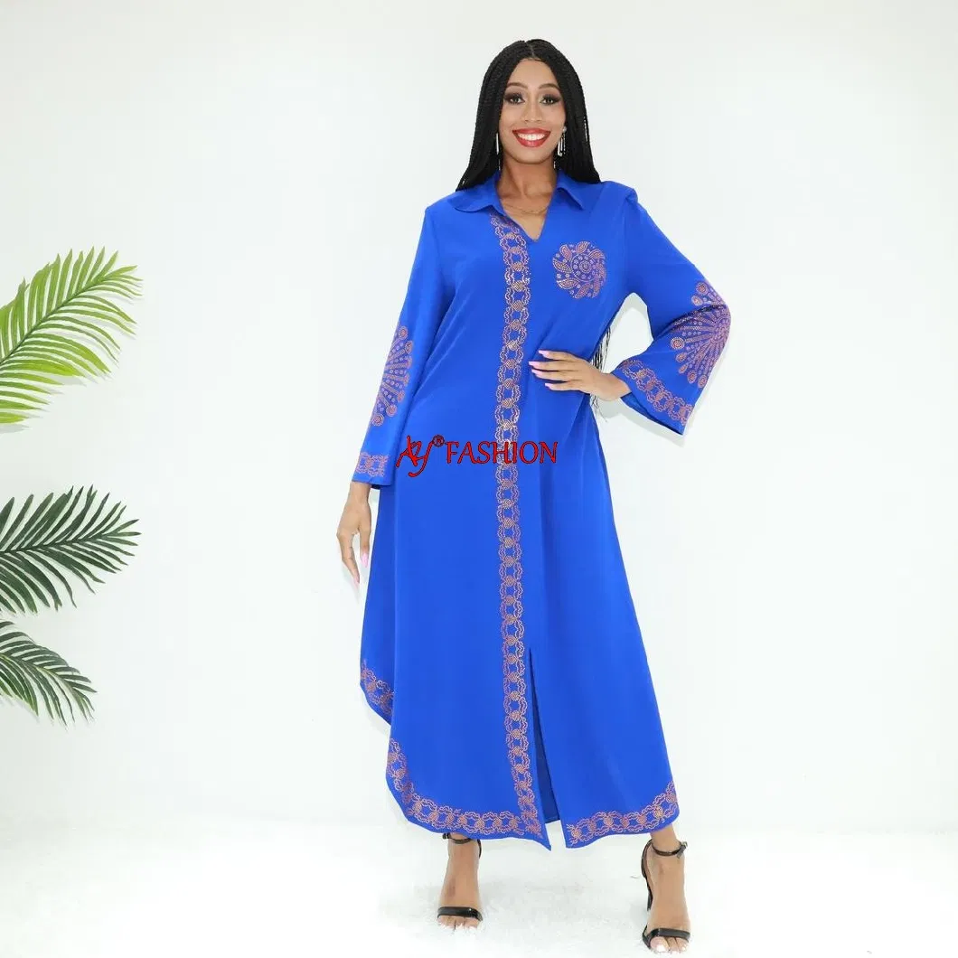 Embroidered Attire Ladies Shirt Dresses Ay Fashion An6027 Ghana Kaftan Maxi Dress