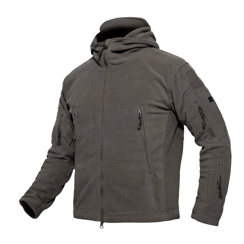 Men Warm Fleece Hoodie Jackets Zipper Outdoor Sports Polar Fleece Jacket Coats