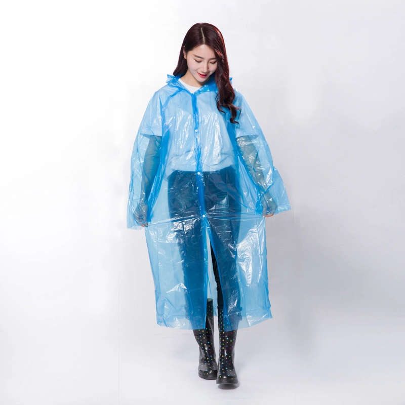 Women&prime; S Yellow PE Disposable Raincoat Rpe-150