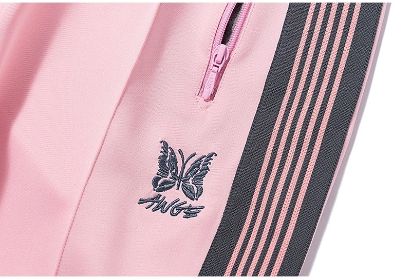 Butter Fly Embroidery Ribbon Needles Jackets Men Women 1: 1 Top Quality Streetwear Jacket Stripes Needles Track Coats