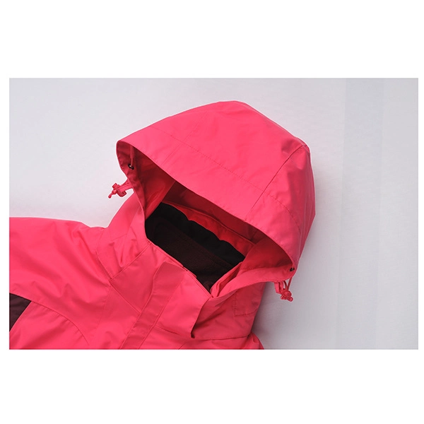 Women&prime;s Sports Wear Mesh Lined Rain Jacket with Hood