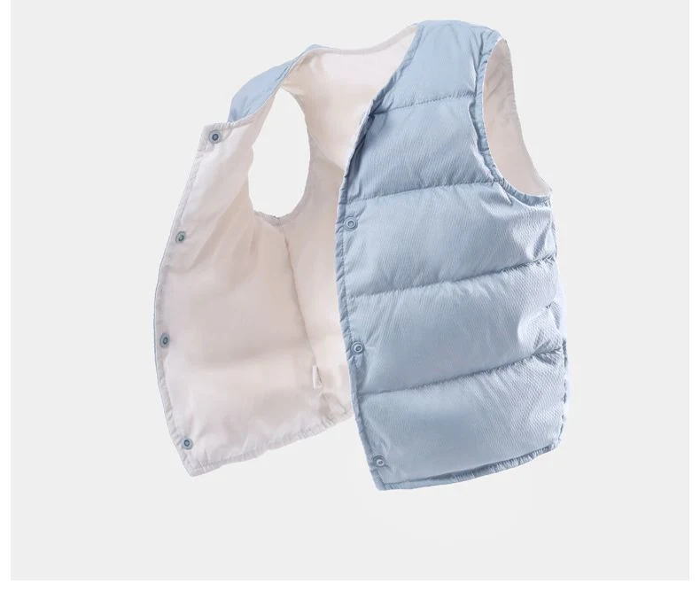 Autumn and Winter Boys and Girls Down Vest Warm Collarless Vest Jacket