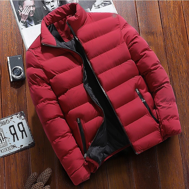 Wholesale Factory Mens Winter Down Jackets Coats Custom Long Sleeves Cropped Padded Puffer Jacket for Men