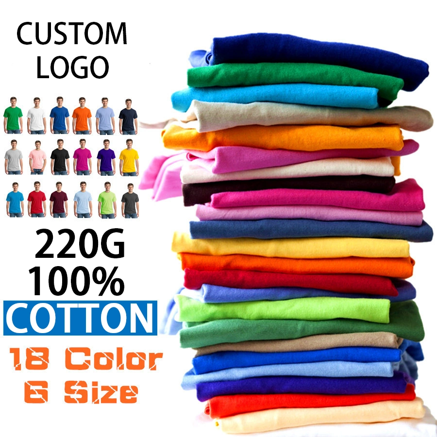 Wholesale Men&prime;s Casual 100%Cotton Solid Color Blank Round Neck Heavy Weight Tshirts Clothing Custom T Shirt with Printing Embroidery Logo