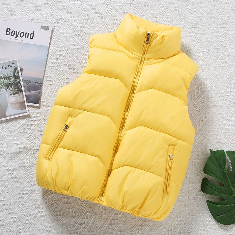 Wholesale Ladies Puffer Vest Full Zip Down Puffer Coat Stand Collar Jacket