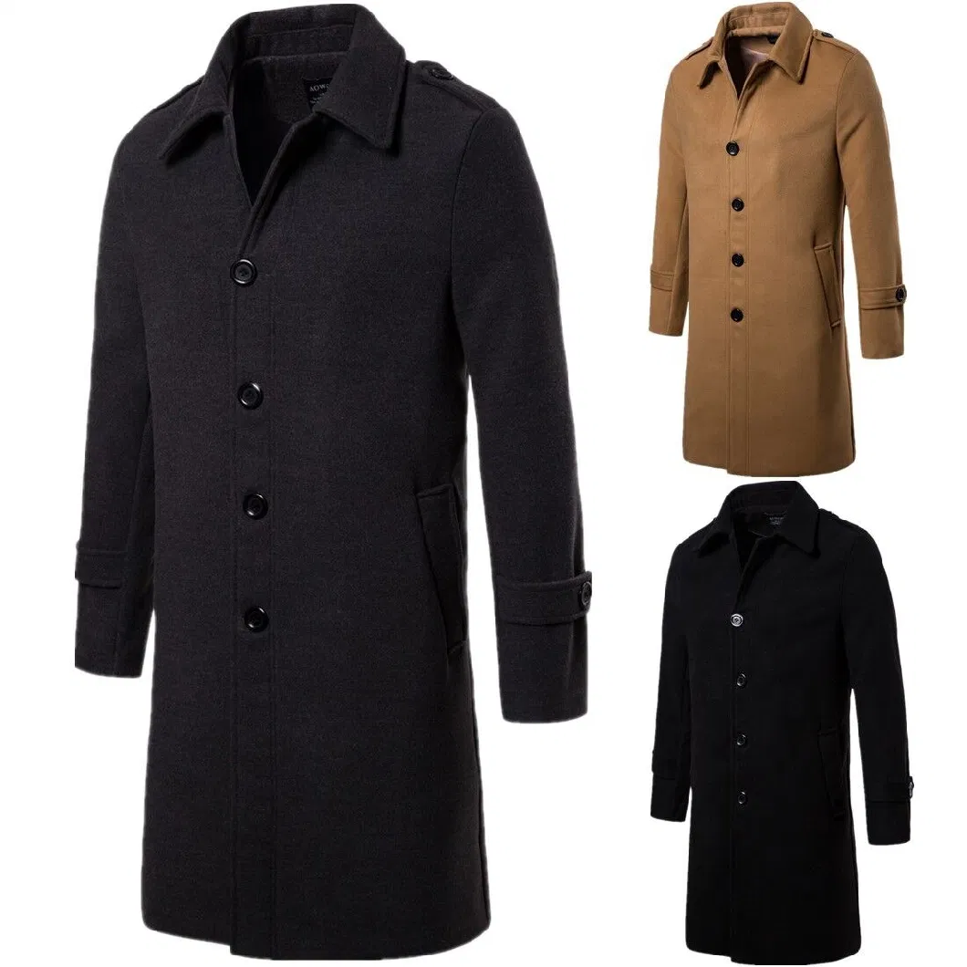 Winter Men Long Customized Wool Man Overcoat Cashmere Coat with High Quality