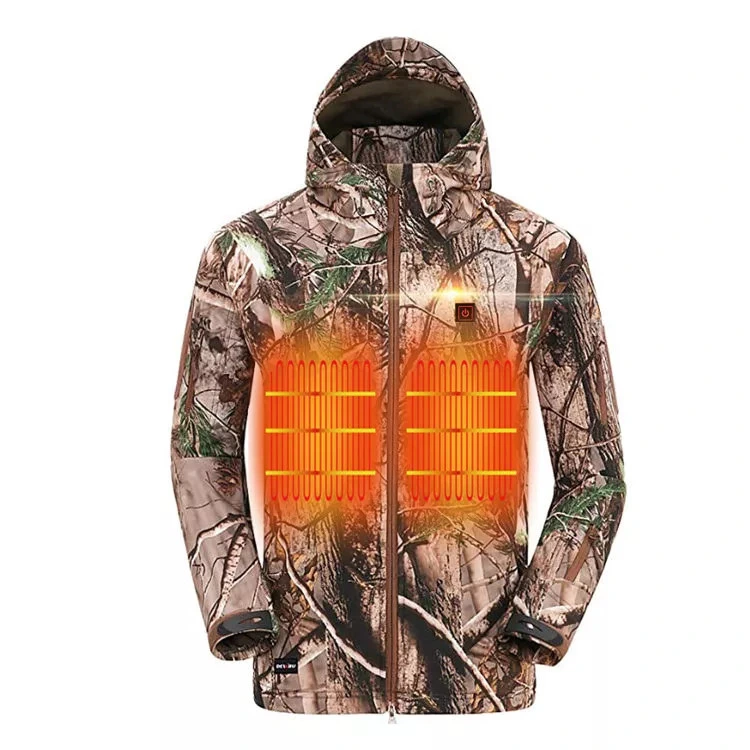 Professional Camo Heated Hunting Jacket for Men&prime;s Winter Outdoor Activities