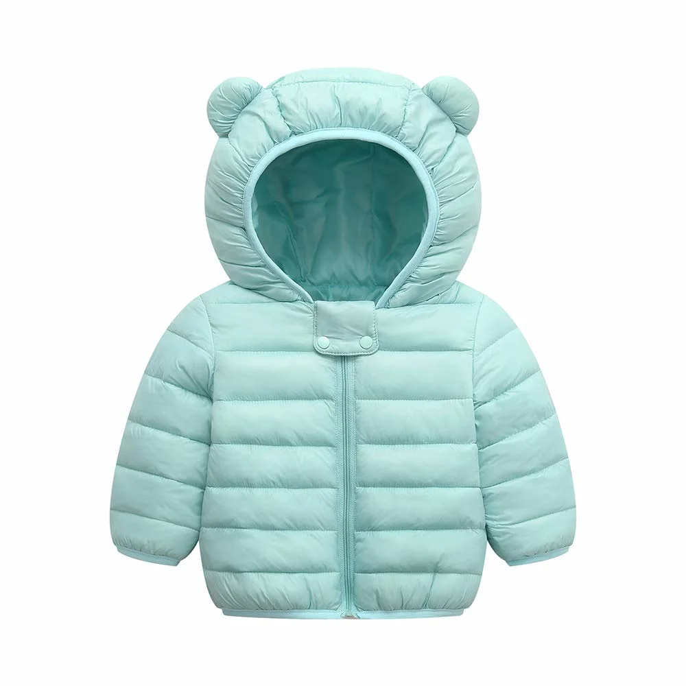 Asiapo China Factory Kids Boys Girls Winter Lightweight Durable Lovely Active Padded Puffer Jacket with Bear Hood