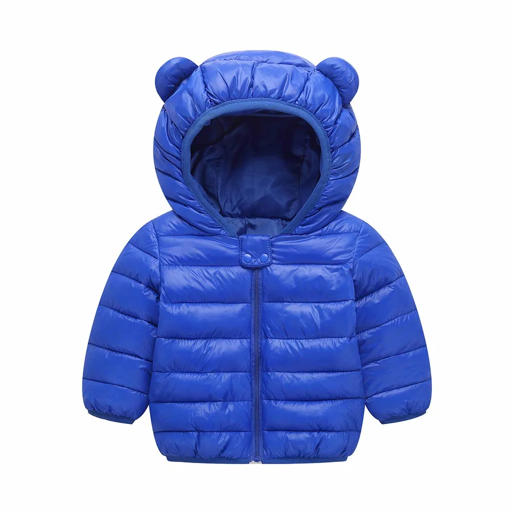 Asiapo China Factory Kids Boys Girls Winter Lightweight Durable Lovely Active Padded Puffer Jacket with Bear Hood