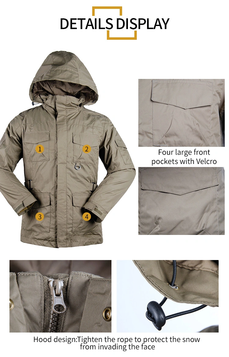 Khaki Causal 3 in 1 Fleece Lined Hiking Jacket