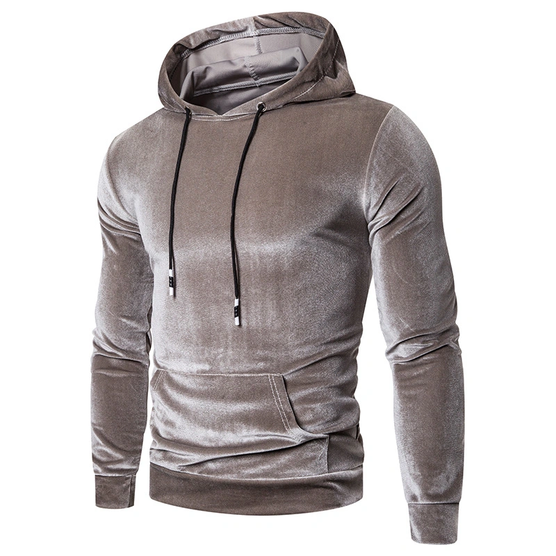 High Quality Fashion Hooded Pure Color Fleece Casual Loose The Man Jumper Street Style Long-Sleeved Pullover Hoodie