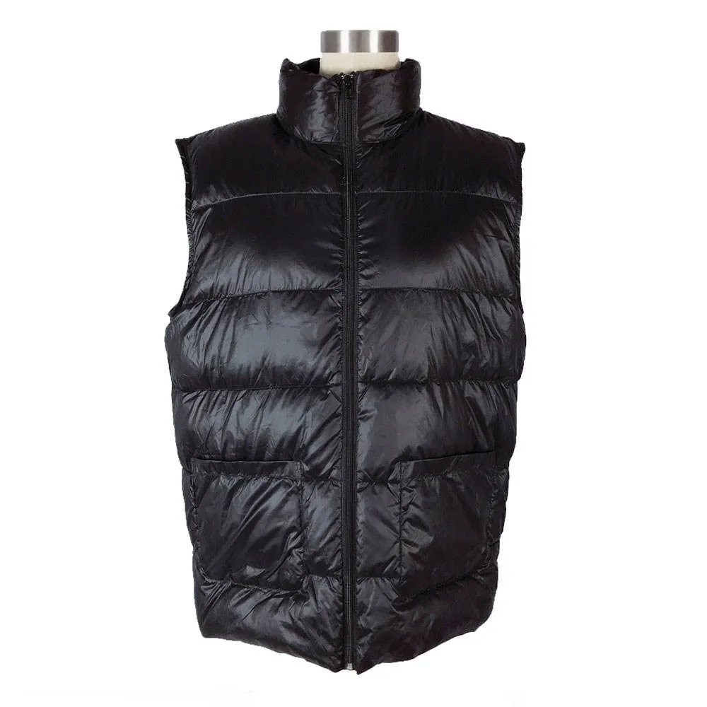 High Quality Men&prime;s Black Duck Down Vest Sleeveless Lightweight Stand Collar Jacket for Autumn and Winter