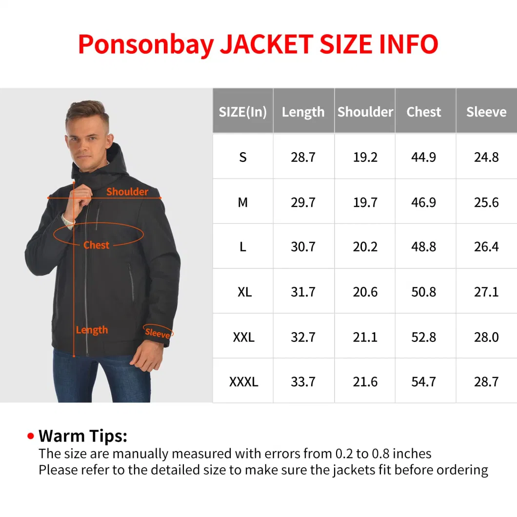 USB Heated Coat Heated Shell Jacket Electric Heating Jacket for Men Women