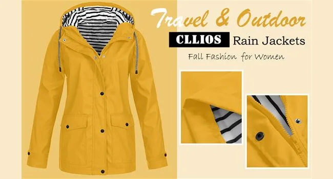 Customize Polyester Waterproof PU Rain Coat Fashion Rainwear Long Raincoat Jacket Women