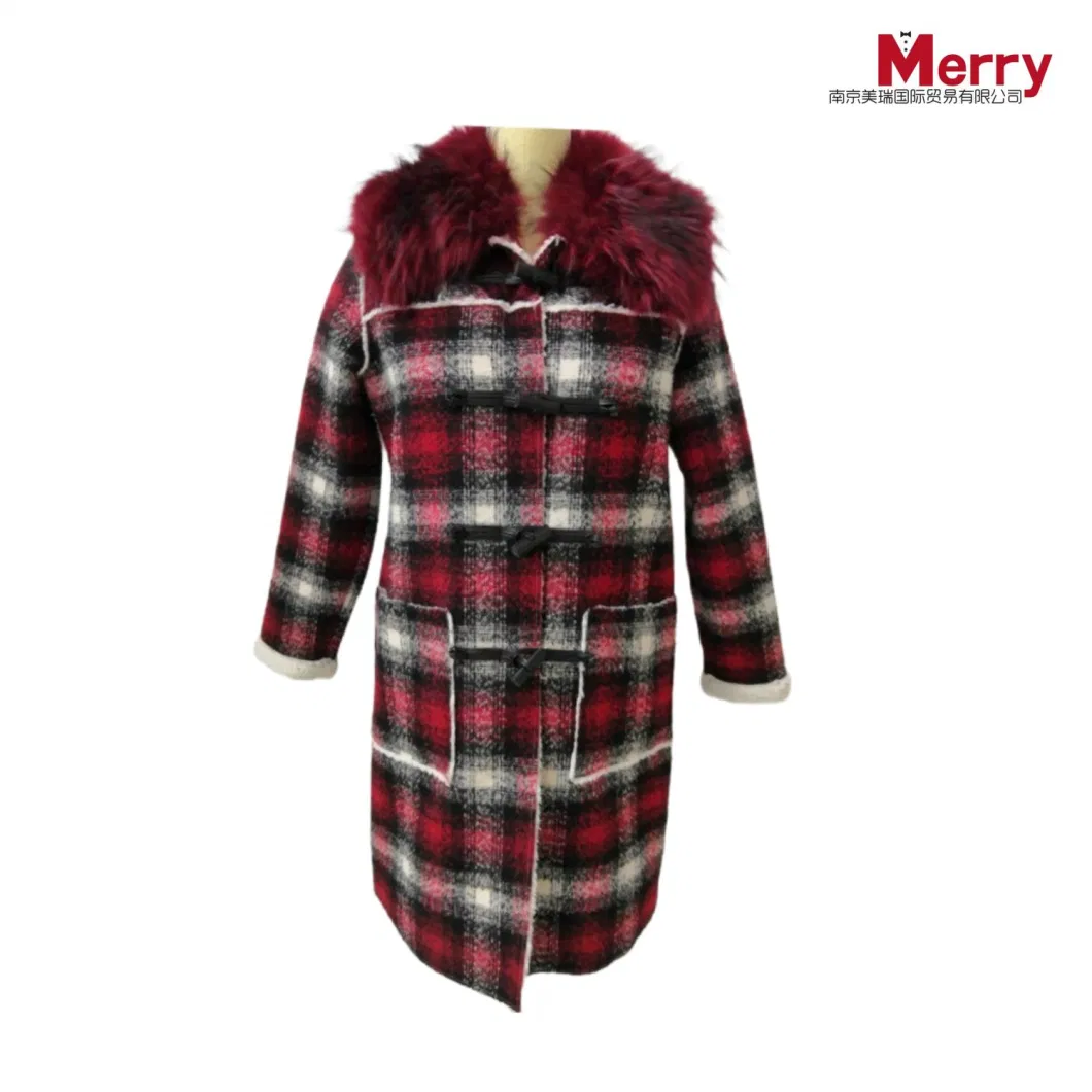 Winter Apparel Ladies Fashion Clothing jacket Double Wool Coat with Fur Collar