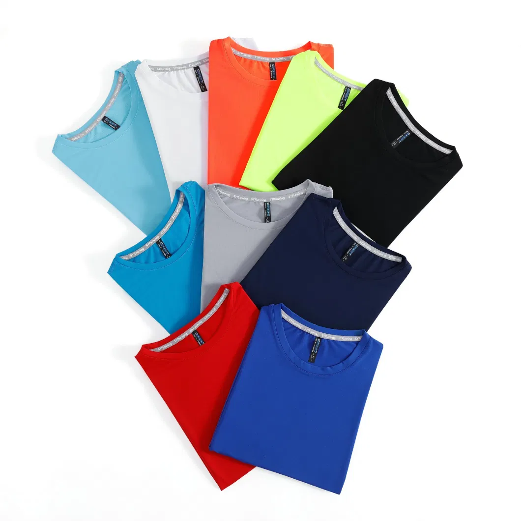 Custom Elastic Sports T Shirt Short Sleeve Gym Top Quick-Drying Women Men Running Custom T-Shirts