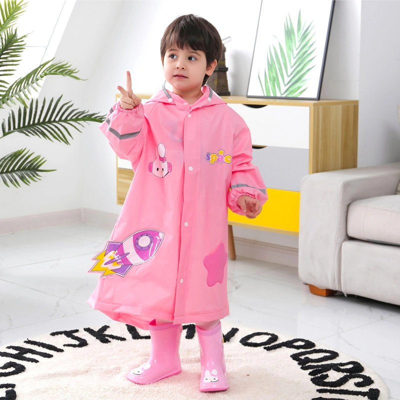 New Children Raincoat Kids Boys Girls Waterproof Jumpsuit Hooded Cartoon Baby Rainwear