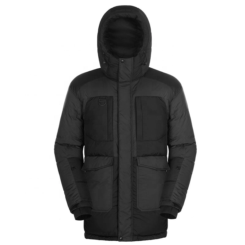 Long Fashion Winter Padded Outdoor Man Jacket with Hood