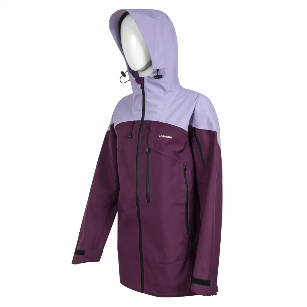 High Performance Lightweight Ladies&prime; 3 Layer Hardshell Windbreaker Jacket