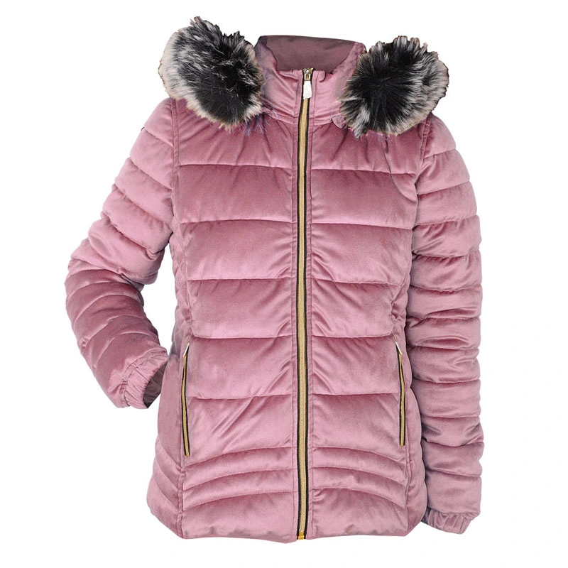 Black Velvet Women Hooded Down Jacket