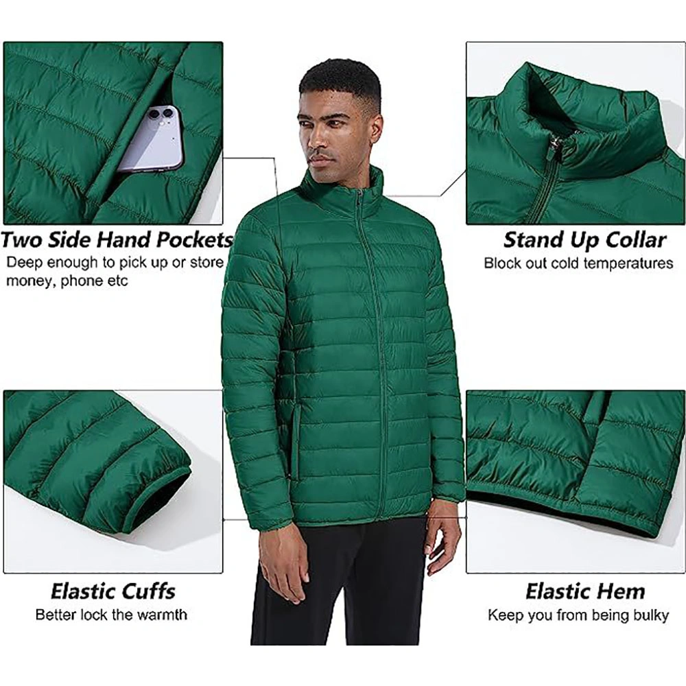 Men&prime;s Puffer Jacket Lightweight Warm Winter Coats Water Repellent Windproof Insulated Jacket