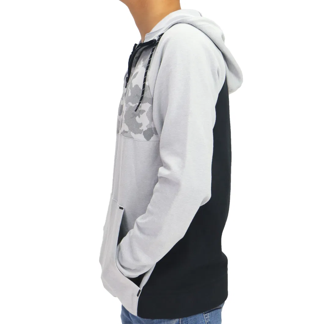 Mens Knitted Sportswear Men Jogging Hoodie Half Zip Pullover