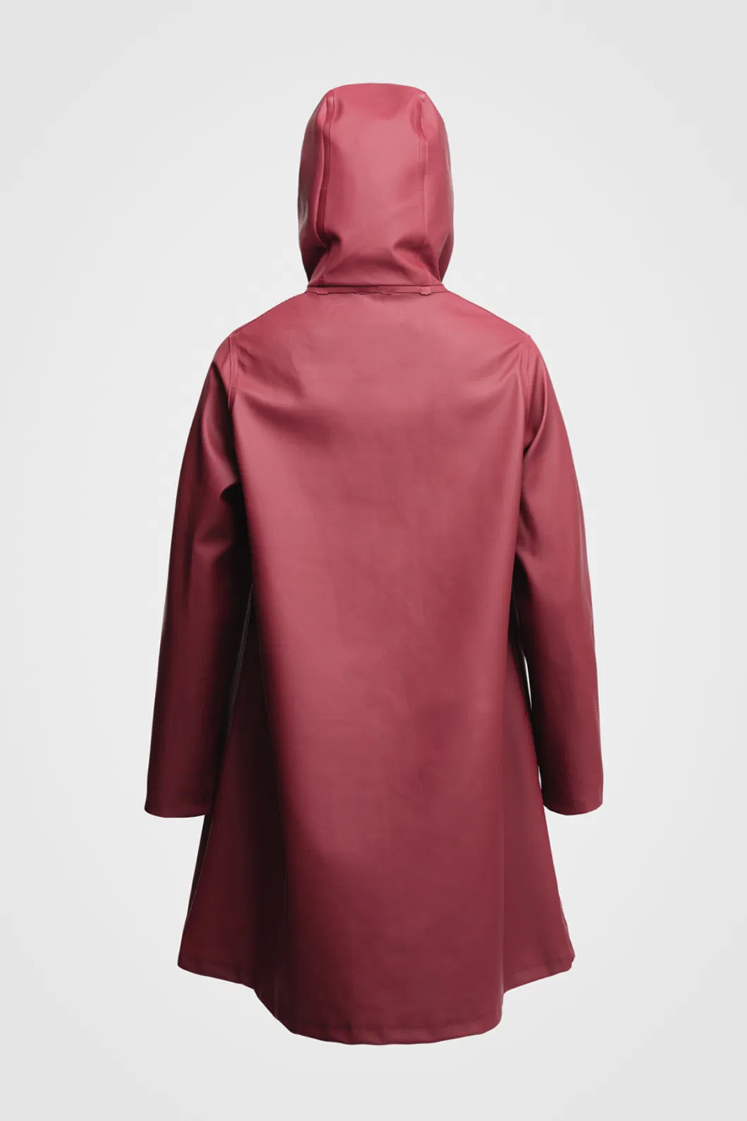 Woman&prime;s Polyurethane Outdoor Waterproof Raincoat with Hood Burgandy